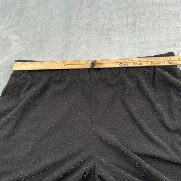 Liz Claiborne Pants Womens 2X Black Metallic Shimmer Cocktail Party Crepe - Picture 7 of 16